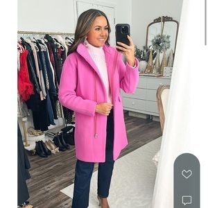 J Crew New cocoon coat in Italian stadium-cloth Nello Gori 00 Petite pink